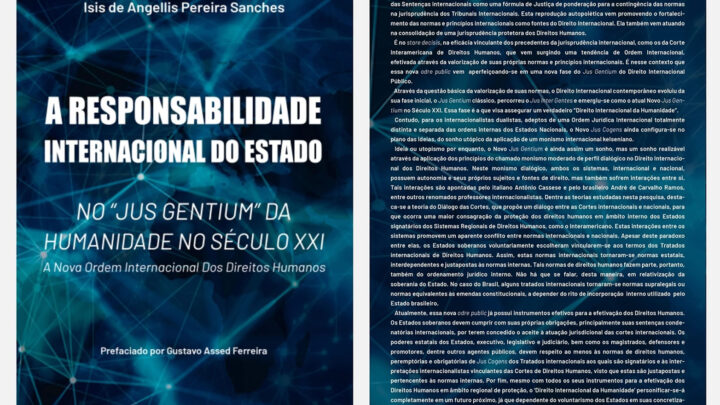 Autora Isis Sanches lança o Livro “A Responsabilidade Internacional do Estado”